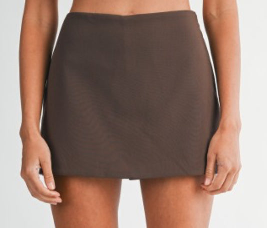 Bella Brown Mini Skort