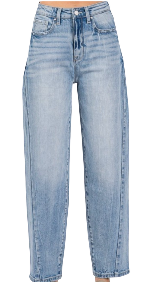 High Rise Barrel Jeans